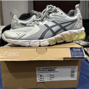 Asics Gel-Quantum 180 Gray and Yellow Sneakers